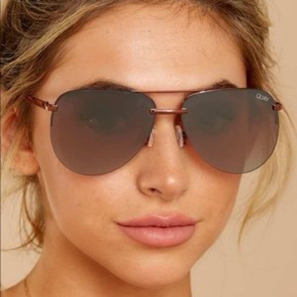 Quay Australia The Playa Brown & Bronze Aviator Sunglasses